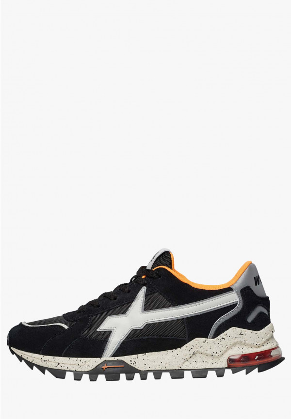 W6yz Sneakers in suede e tessuto tecnico Bianco-Nero -BREEZE 3-M Acquista Ora