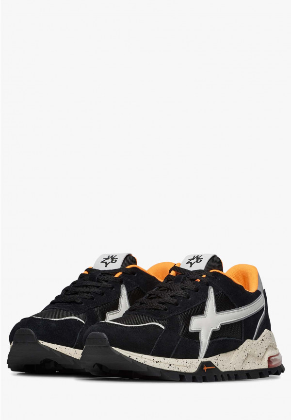 W6yz Sneakers in suede e tessuto tecnico Bianco-Nero -BREEZE 3-M Acquista Ora