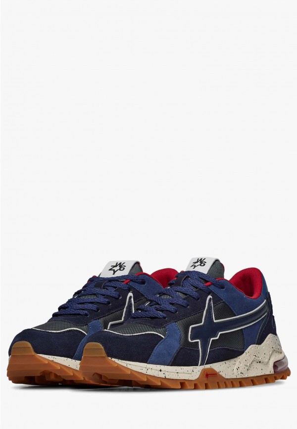 W6yz Sneakers in suede e tessuto tecnico Navy -BREEZE 3-M Consegna Veloce