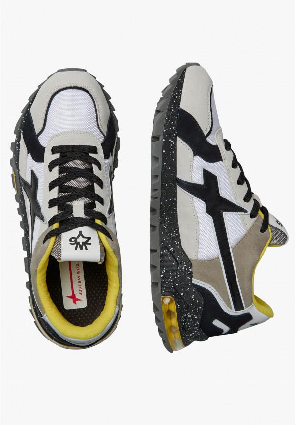 W6yz Sneakers in suede e tessuto tecnico Bianco-Grigio -BREEZE 3-M Promozione Limitata