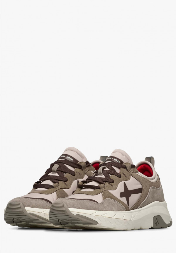 W6yz Sneakers in suede e tessuto tecnico Tortora -NEXT-M Prezzo Ridotto