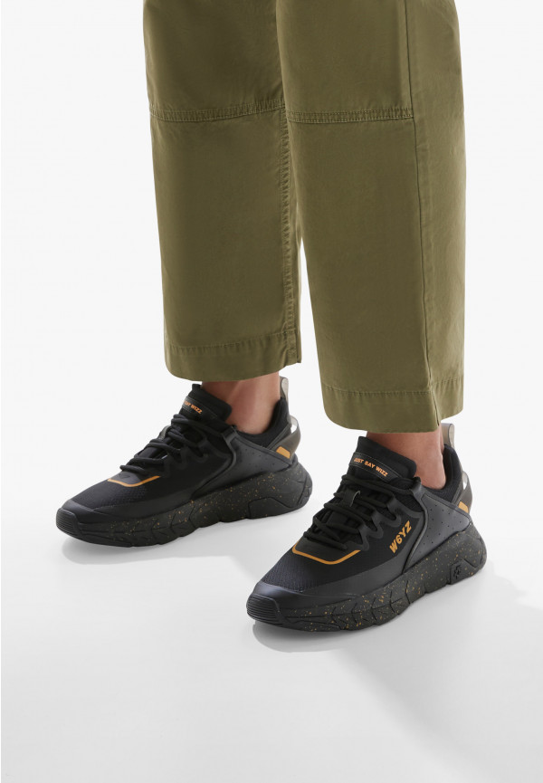 W6yz Sneakers in ecopelle e tessuto tecnico Nero -WILL-M Sottocosto