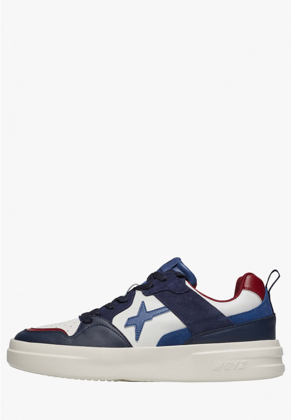 W6yz Sneakers in ecopelle e suede Bianco-Blu -BOND 2-M Presa