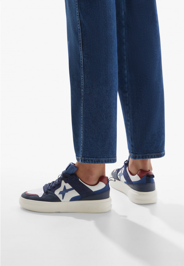 W6yz Sneakers in ecopelle e suede Bianco-Blu -BOND 2-M Presa