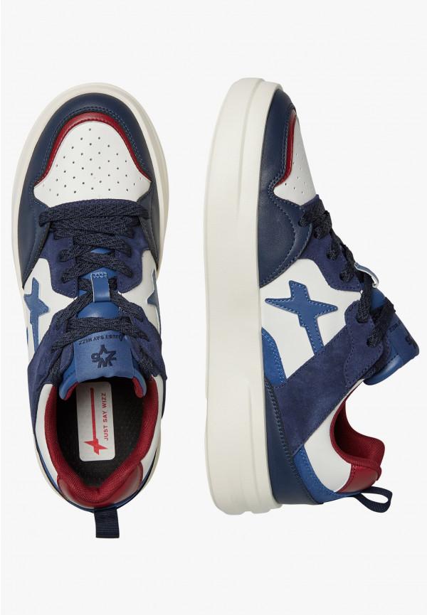 W6yz Sneakers in ecopelle e suede Bianco-Blu -BOND 2-M Presa
