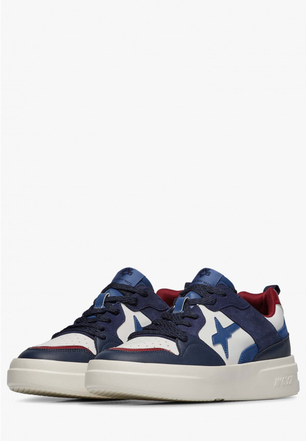W6yz Sneakers in ecopelle e suede Bianco-Blu -BOND 2-M Presa