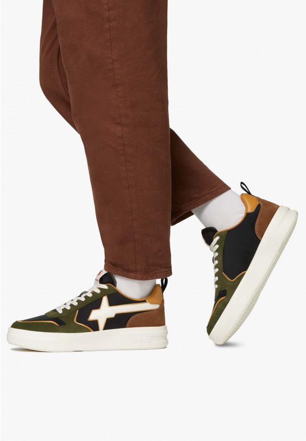 W6yz Sneakers in tessuto tecnico e suede Militare -BOND-M Sconto