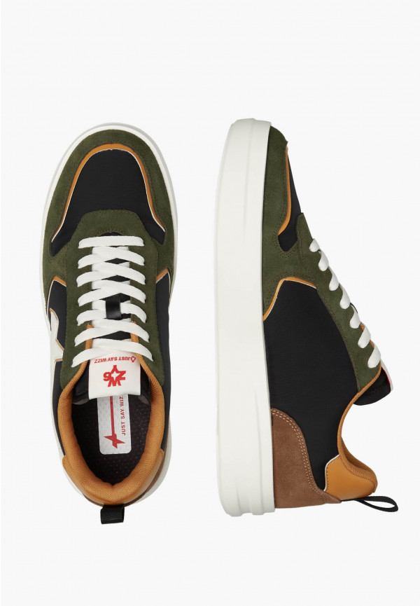 W6yz Sneakers in tessuto tecnico e suede Militare -BOND-M Sconto