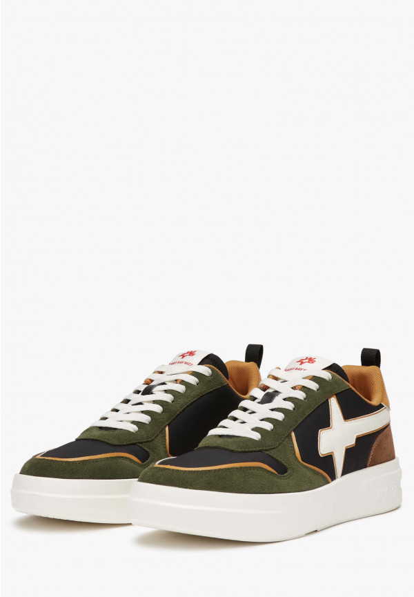 W6yz Sneakers in tessuto tecnico e suede Militare -BOND-M Sconto