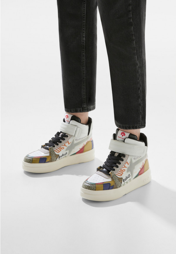 W6yz Sneakers alla caviglia in pelle Bianco -Q-UNI Economico