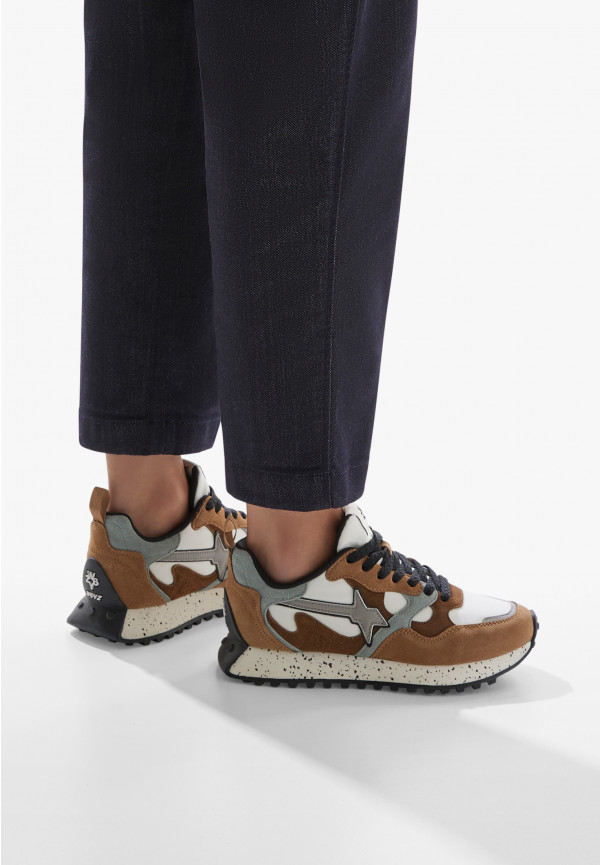 W6yz Sneakers in suede e tessuto tecnico Marrone -LOOP-W Outlet