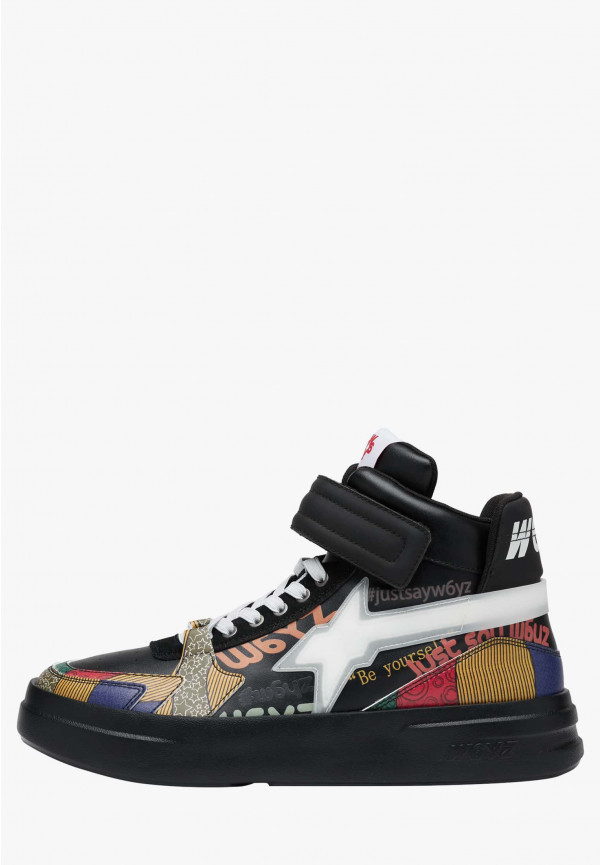 W6yz Sneakers alla caviglia in pelle Nero -Q-UNI Saldi