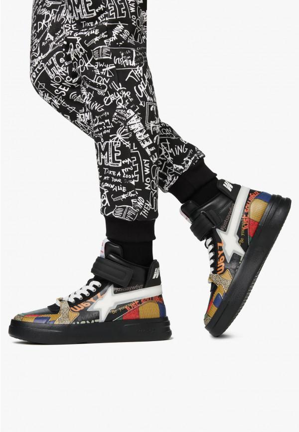 W6yz Sneakers alla caviglia in pelle Nero -Q-UNI Saldi