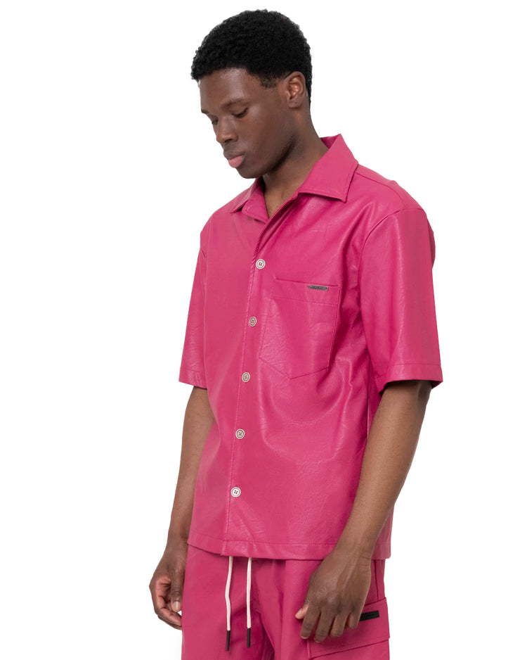 Why not brand Camicia manica corta con bottoni in ecopelle taschino lato cuore Negozi Online