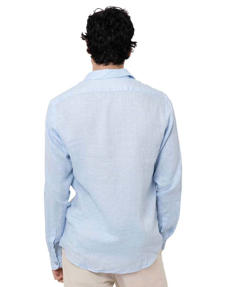 Why not brand Camicia in Lino con Collo alla Francese Fino Al -60%