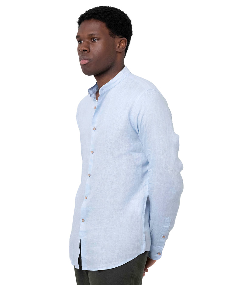 Why not brand Camicia in Lino con Collo Koreano Shopping Online