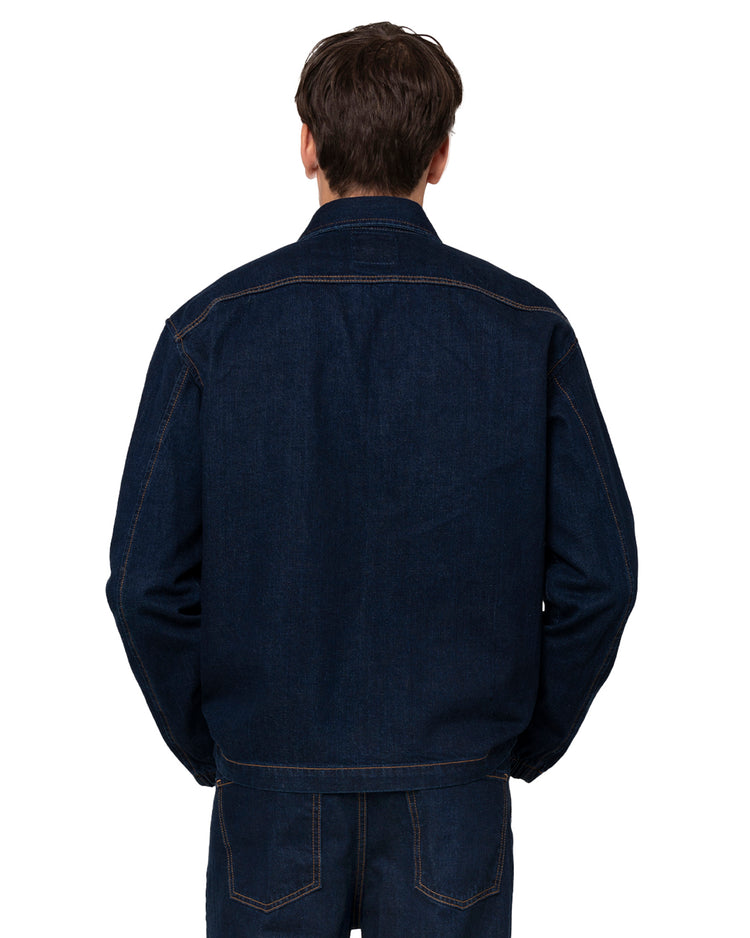 Why not brand Giacca in denim con zip blu wash Economico