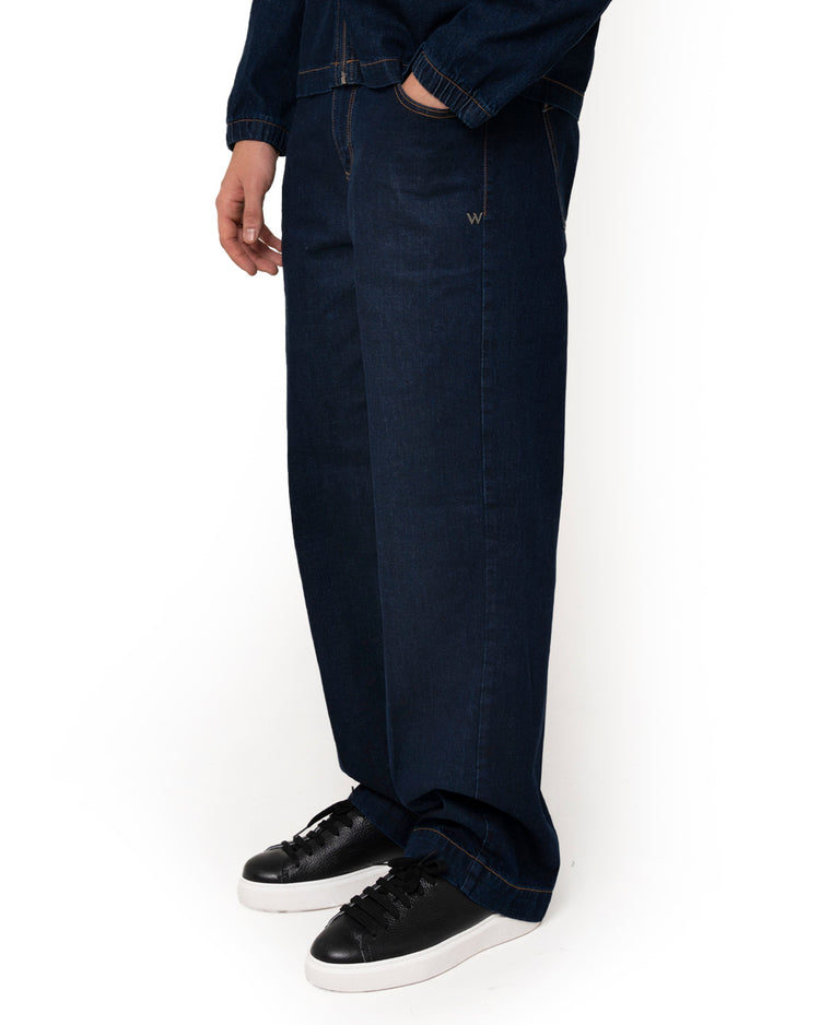 Why not brand Pantalone in denim blu wash In Saldo