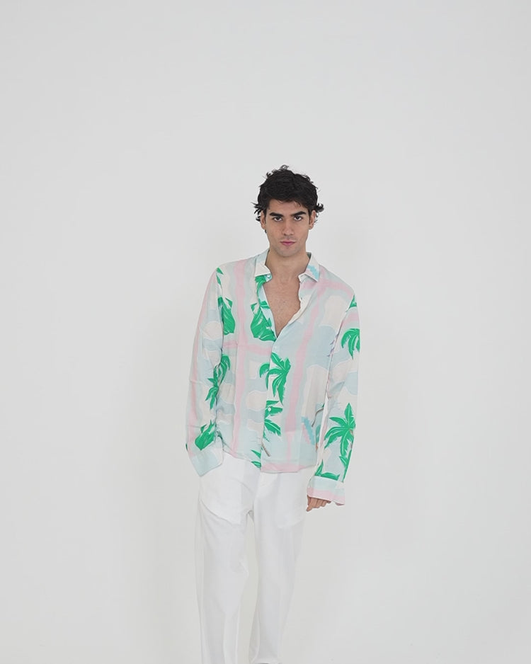 Why not brand Camicia Manica Lunga con Palme 2025