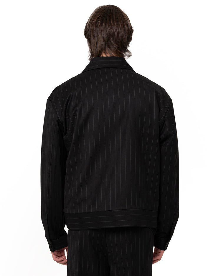 Why not brand Giacca gessatta con colletto e zip Vendita