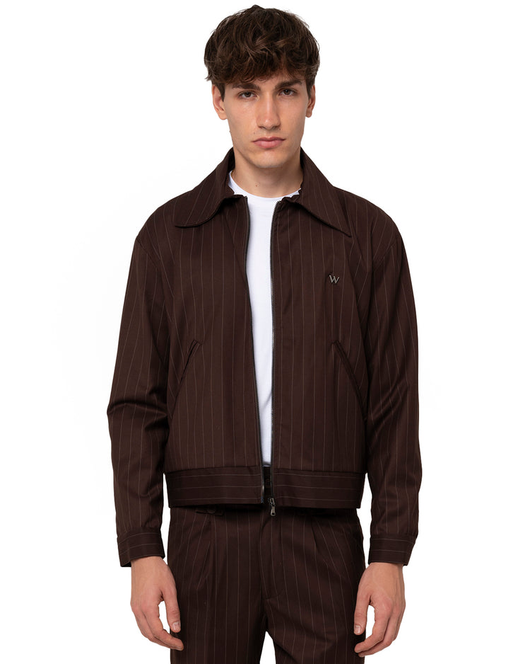 Why not brand Giacca gessatta con colletto e zip Vendita
