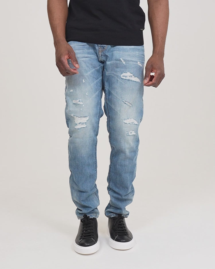 Why not brand Jeans Lavaggio Chiaro con Sarciture Ricavate a Mano Nuova