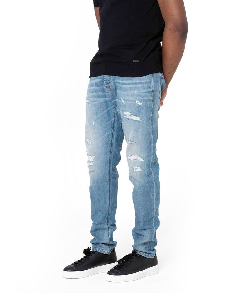 Why not brand Jeans Lavaggio Chiaro con Sarciture Ricavate a Mano Nuova