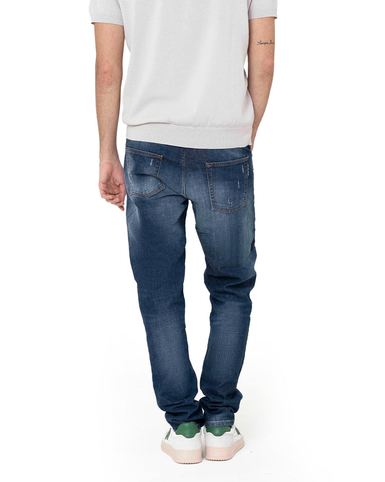 Why not brand Jeans Slimfit con Abrasioni Rifiniti a Mano Saldi