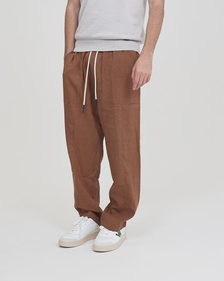 Why not brand Pantalone Loose Fit in Lino Negozio