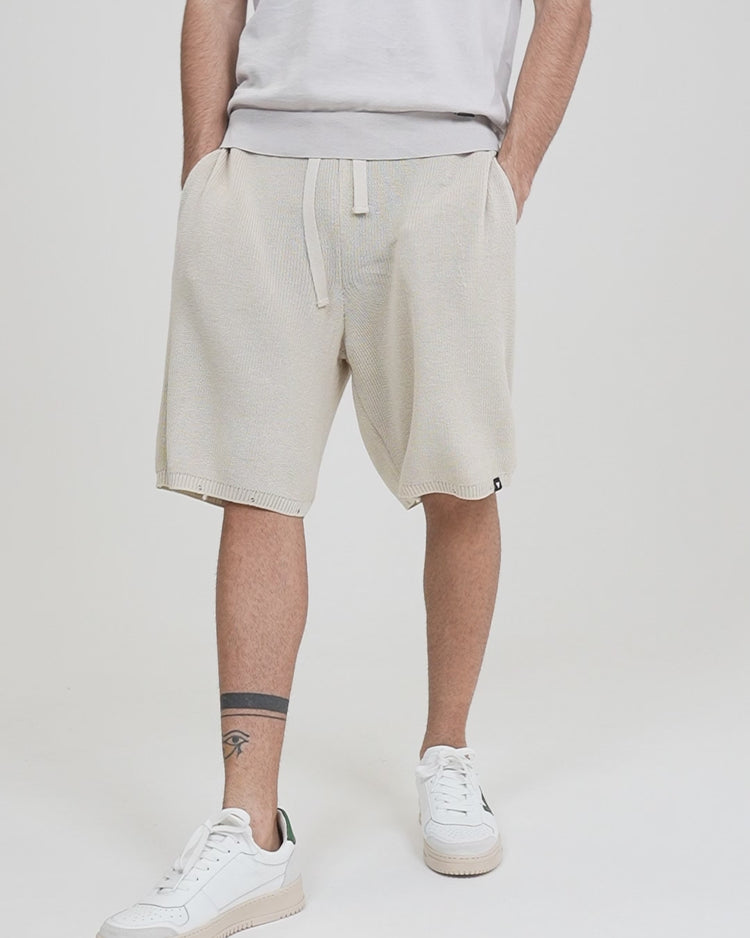 Why not brand Short in Maglia a Costine con Laccio Tinta su Tinta Acquista Ora