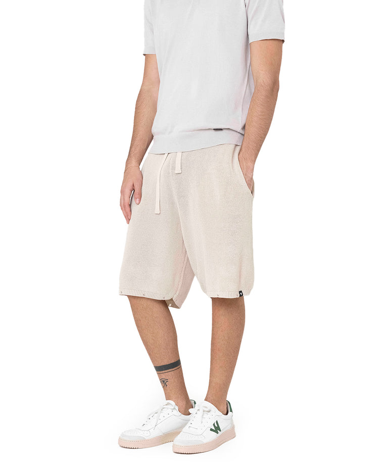 Why not brand Short in Maglia a Costine con Laccio Tinta su Tinta Acquista Ora