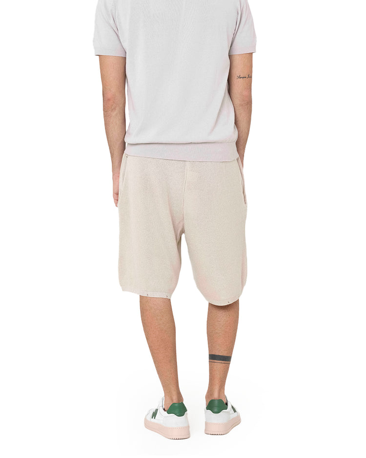 Why not brand Short in Maglia a Costine con Laccio Tinta su Tinta Acquista Ora