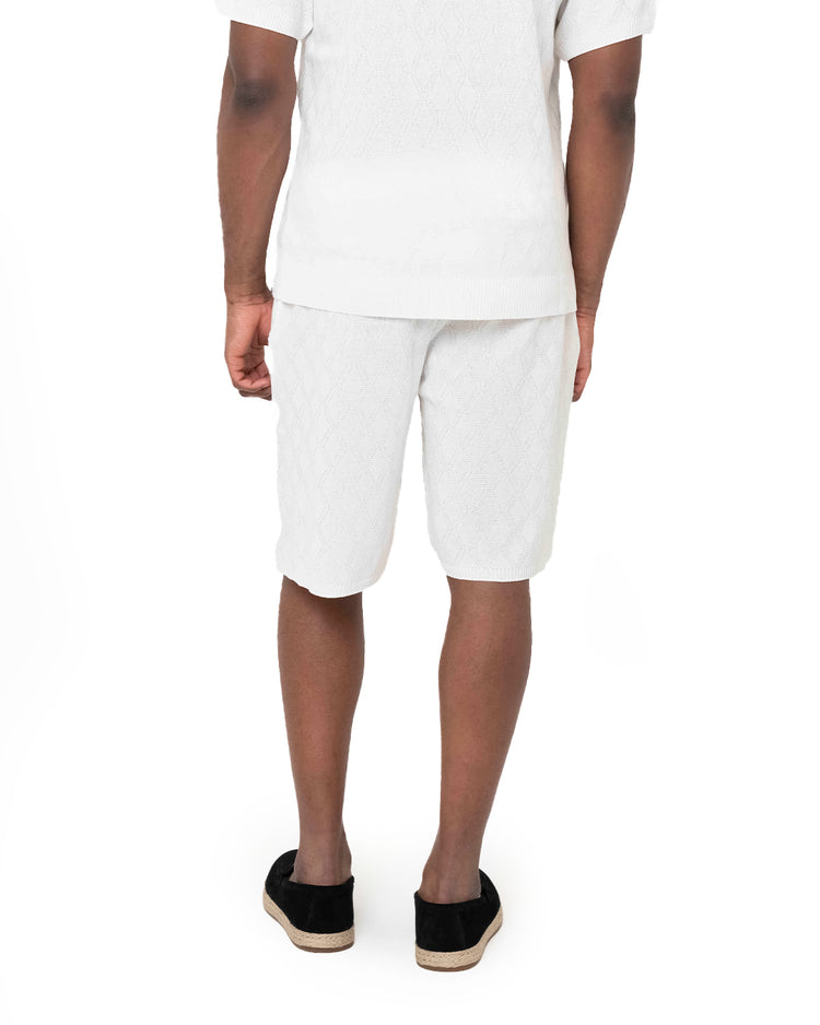 Why not brand Short in Maglia con Fantasia a Rombi Consegna Veloce