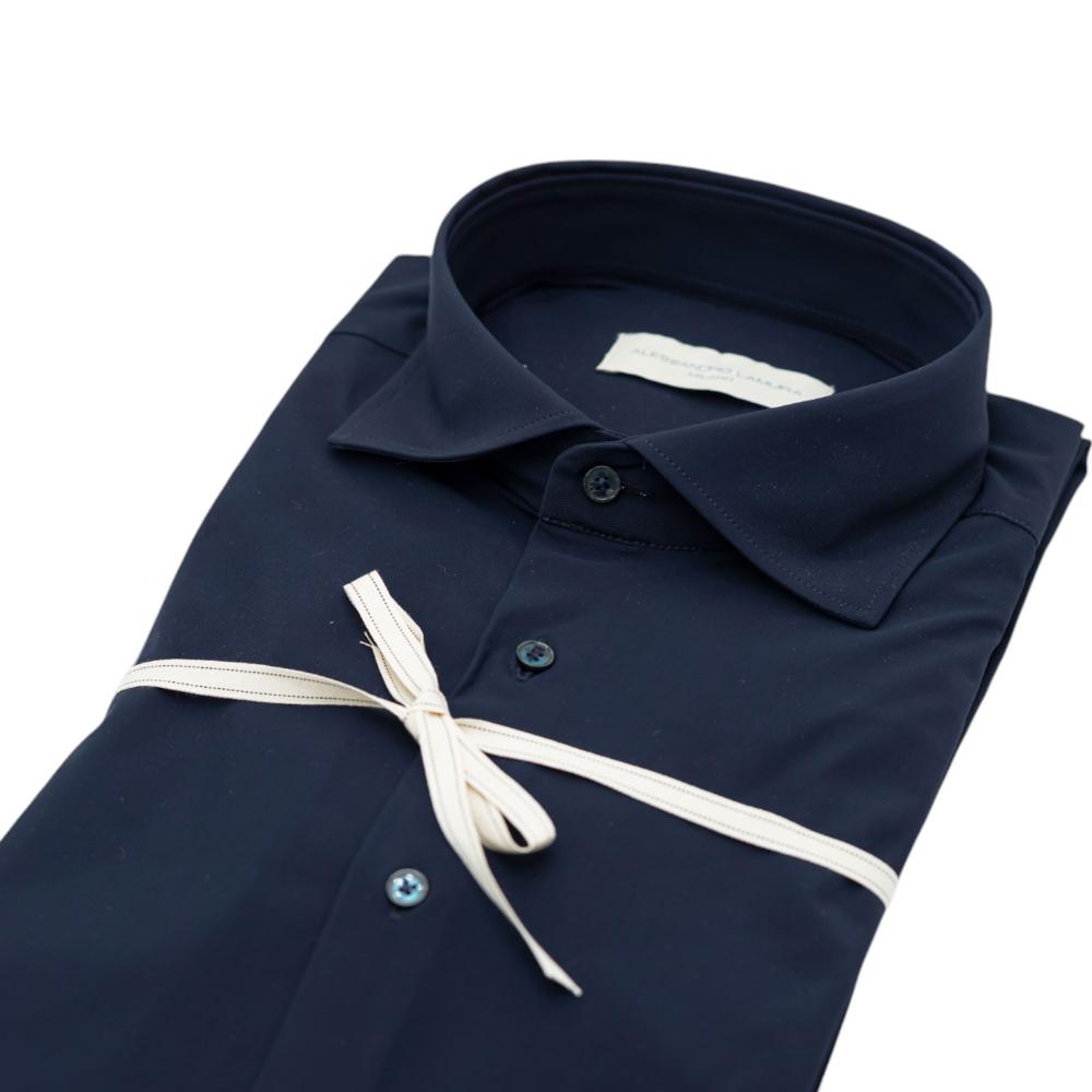 Alessandro Lamura Camicia tinta unita blu notte Vendita