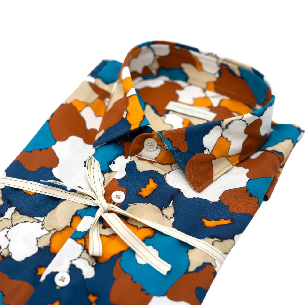 Alessandro Lamura Camicia Multicolore con Fantasia Astratta Novità