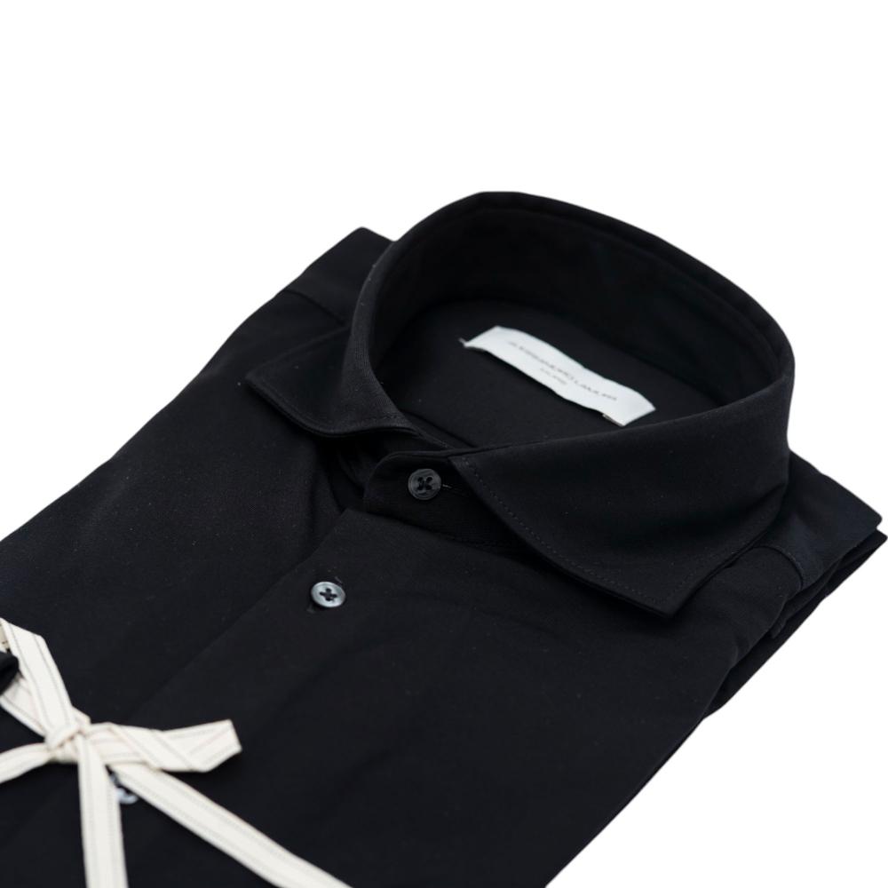 Alessandro Lamura Camicia in Maglina Nero Tinta Unita Outlet