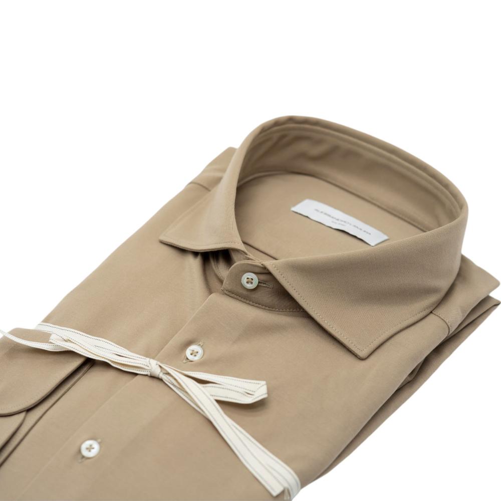 Alessandro Lamura Camicia in Maglina Sabbia Tinta Unita Shopping Online