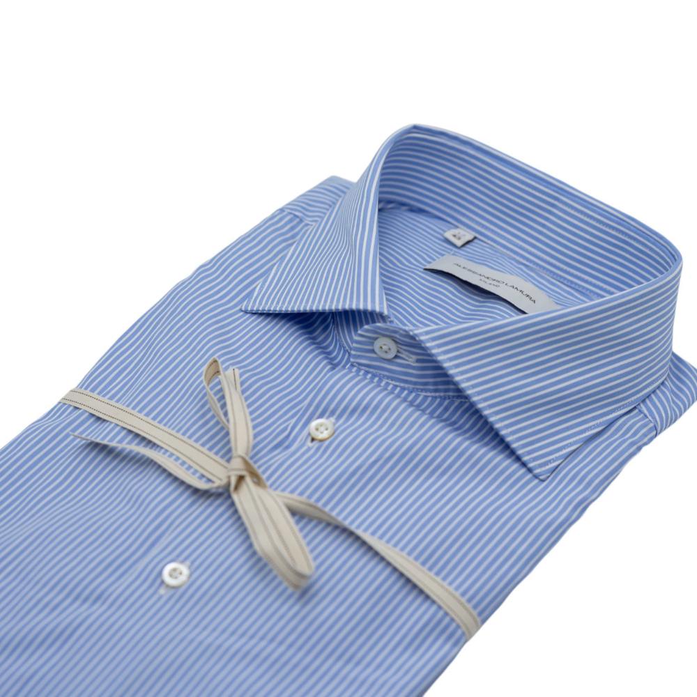 Alessandro Lamura Camicia a righe Azzurro-Bianco Sconto di tempo limitato