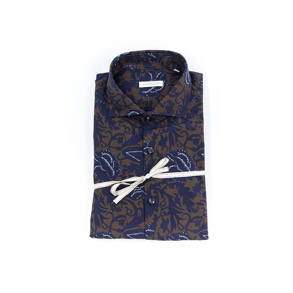 Alessandro Lamura Camicia Di Cotone Digital Print – Collo francese Consegna Veloce