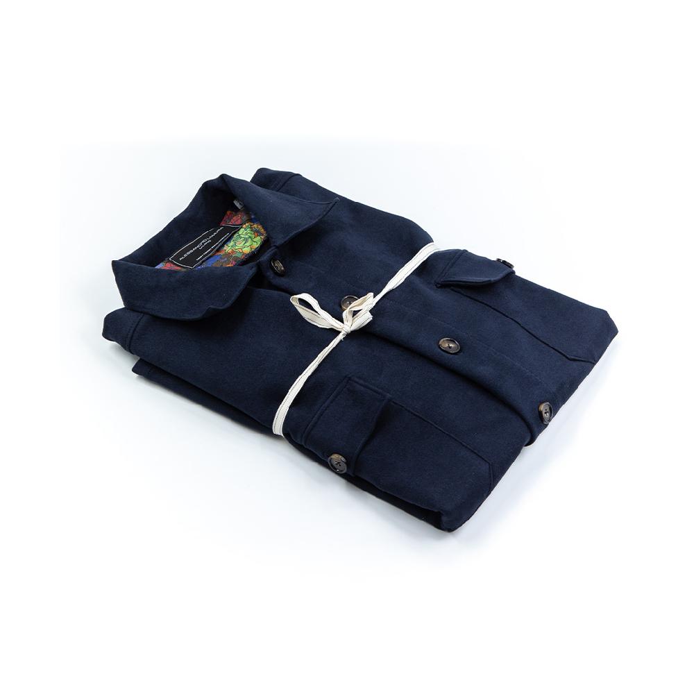 Alessandro Lamura Camicia Overshirt in Daino – Collo Italiano con contrasti Convenienza