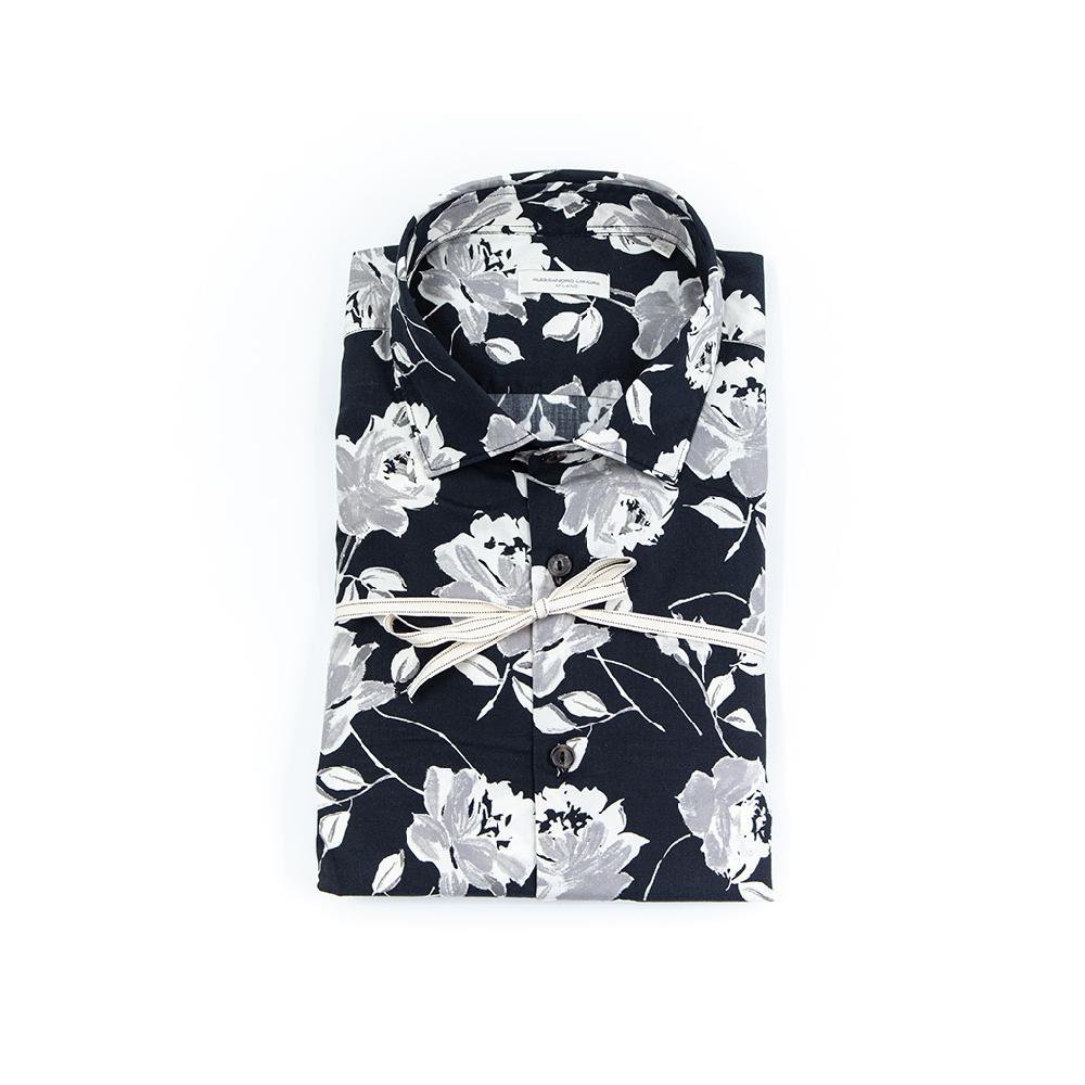 Alessandro Lamura Camicia Di Cotone Stampa Rose – Collo italiano Presa