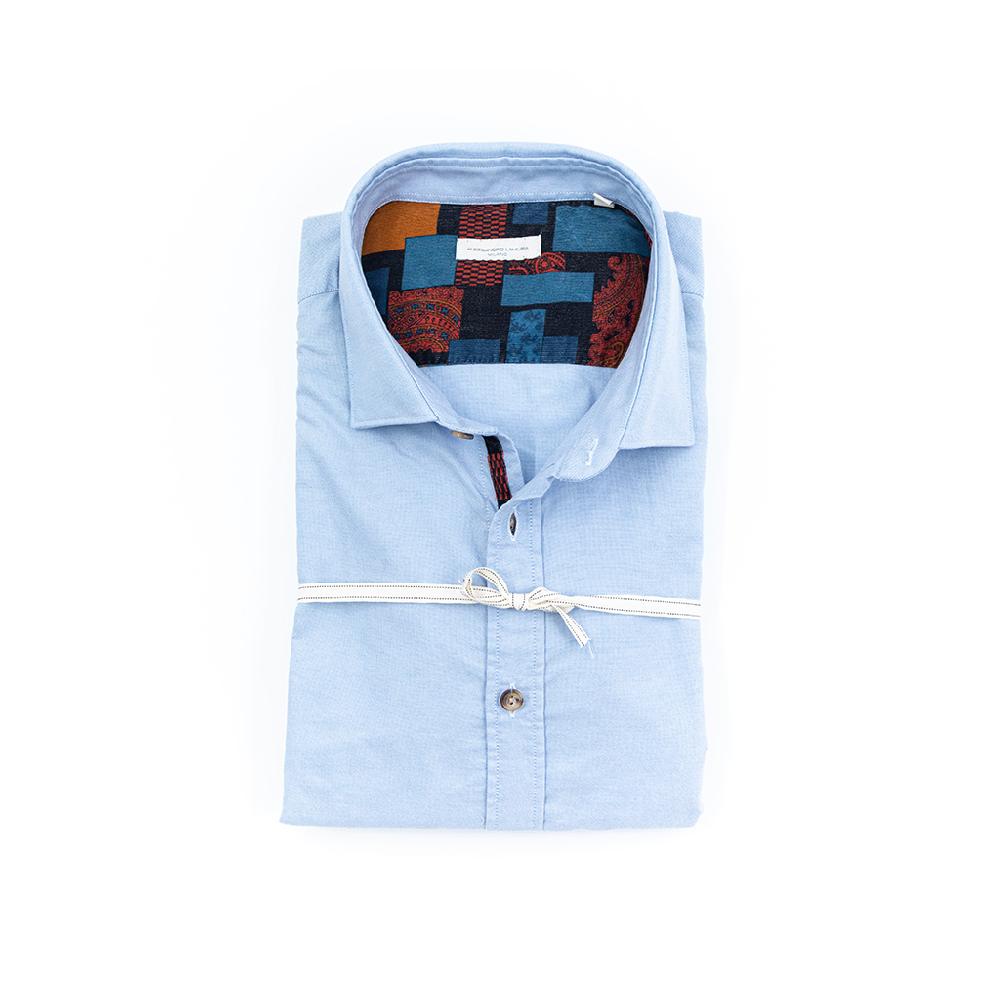 Alessandro Lamura Camicia Oxford con Contrasti – Collo Italiano Sconto