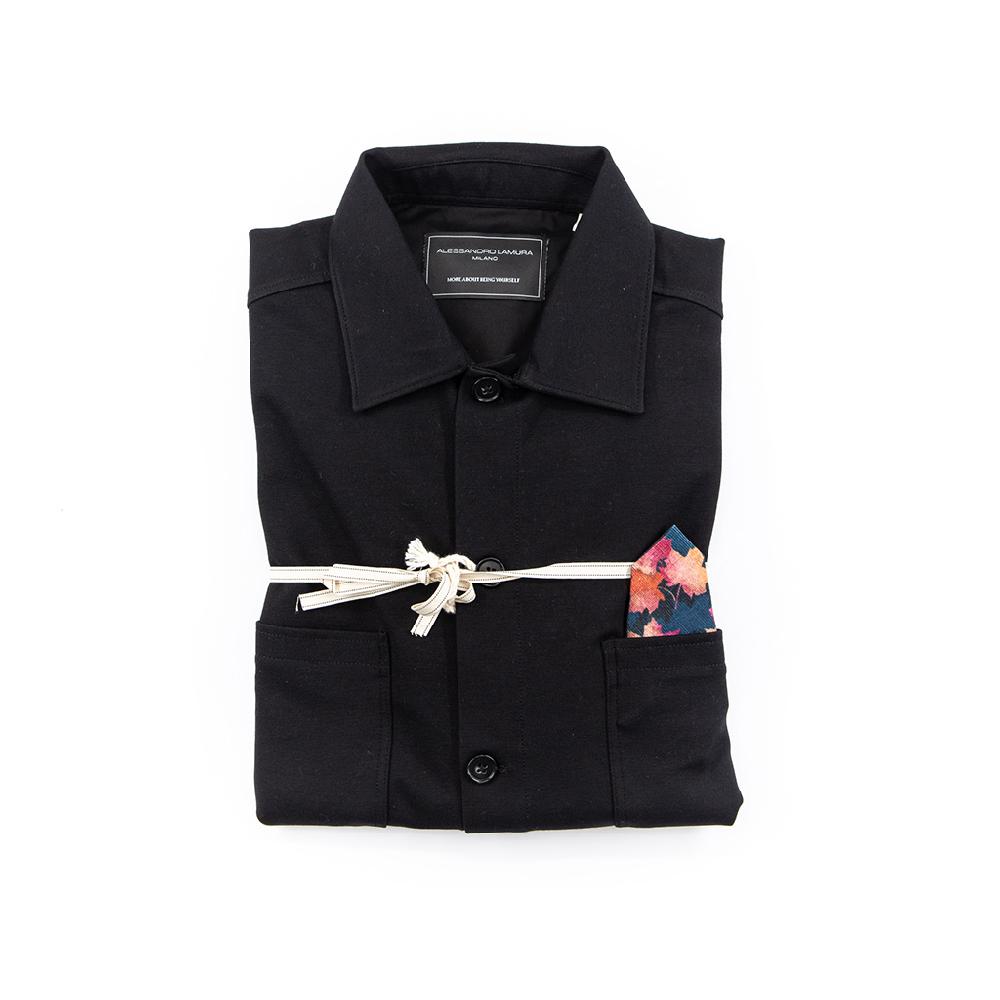 Alessandro Lamura Camicia Overshirt Strech – Collo Italiano In Linea