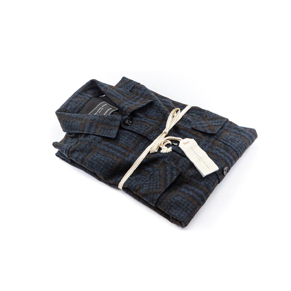 Alessandro Lamura Camicia Overshirt Pied de Poule – Collo Italiano Qualità