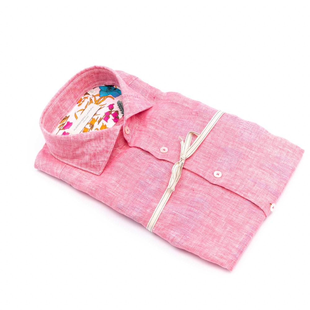 Alessandro Lamura Camicia Ricamata Con Collo Francese Sottocosto