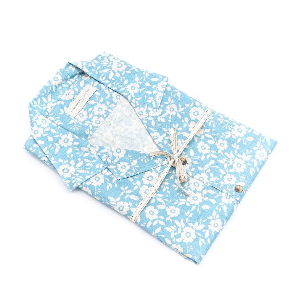 Alessandro Lamura Camicia Mezza Manica Hawaiana Floreale Sconto