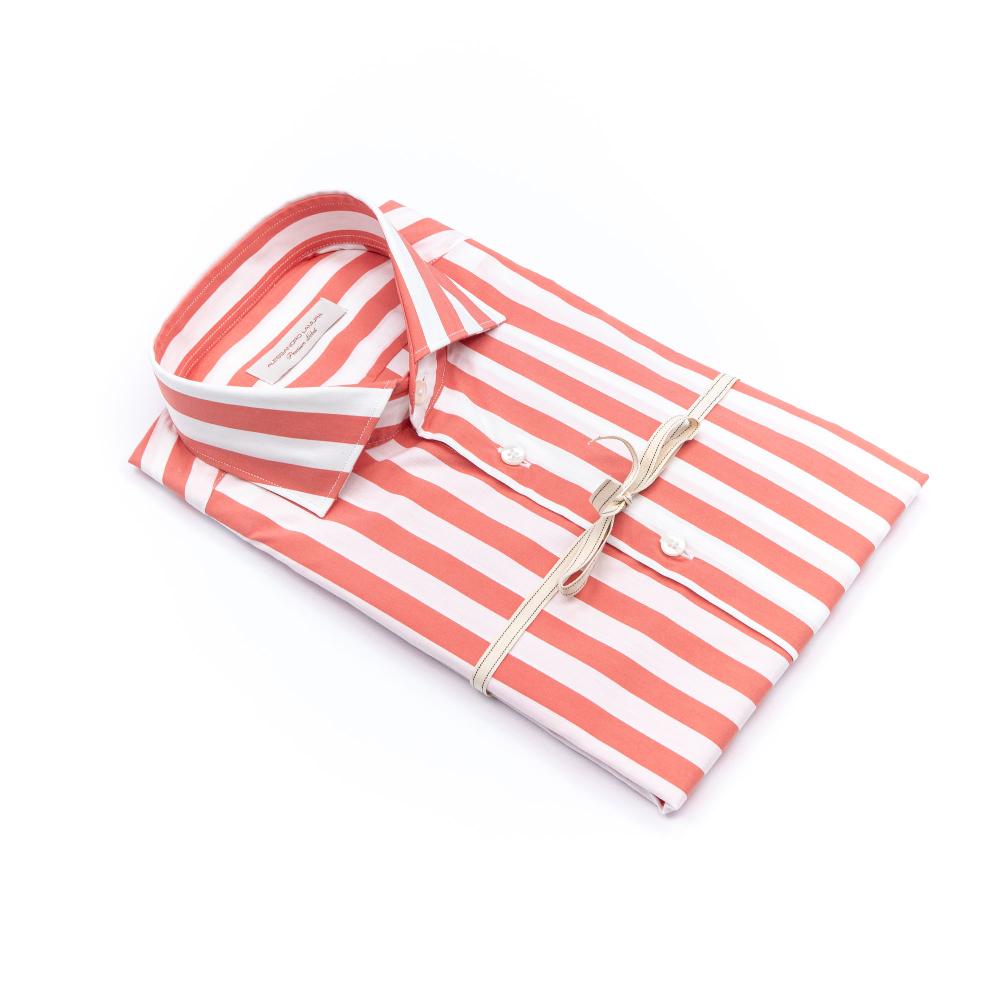 Alessandro Lamura Camicia In Cotone Rigata Collo Francese 50% di sconto con spedizione gratuita