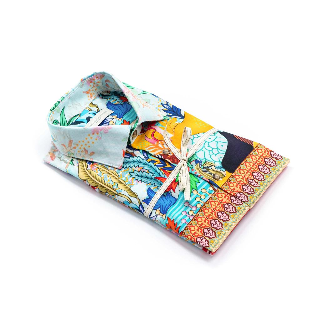 Alessandro Lamura Camicia Fantasia Giapponese Collo Italiano Saldi Di Fabbrica
