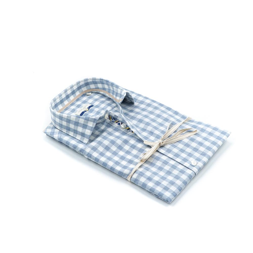Alessandro Lamura Jeff – Camicia A Quadri 100%cotone – Collo Italiano Nuova
