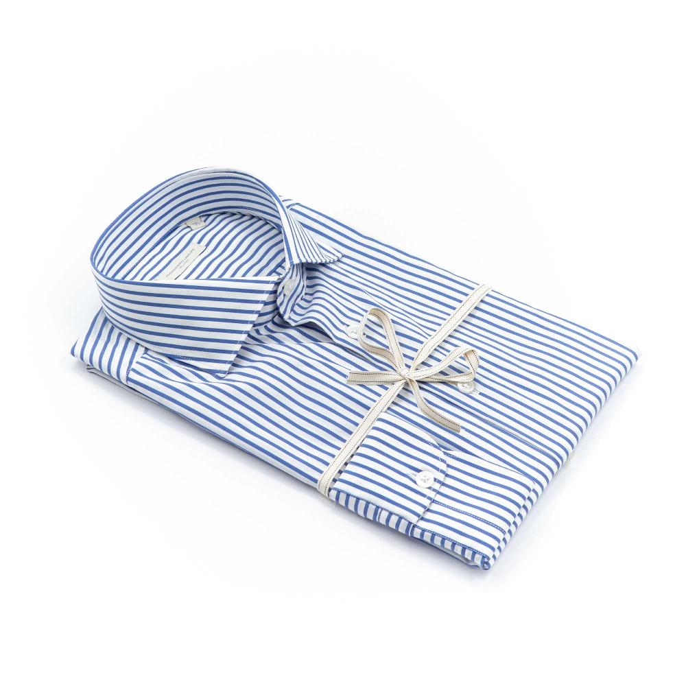Alessandro Lamura Camicia Rigata Collo Francese Spedizione Gratuita